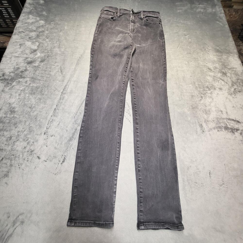 Gap 1969 Jeans Womens 29 Black Slim Straight Dark Wash Stretch Mid Rise Denim